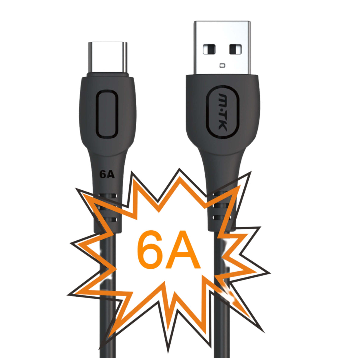 MOVETEK CAVO DATI 1 m TYPE-C NERO 6A - 66 Watt - TB1291