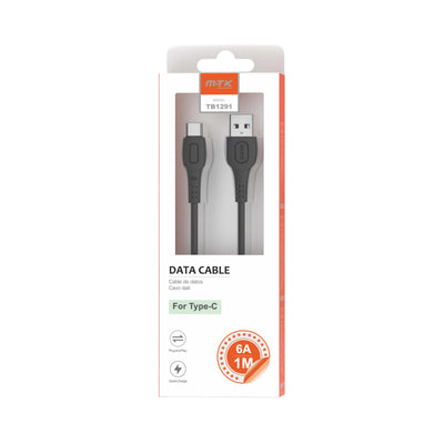 MOVETEK CAVO DATI 1 m TYPE-C NERO 6A - 66 Watt - TB1291