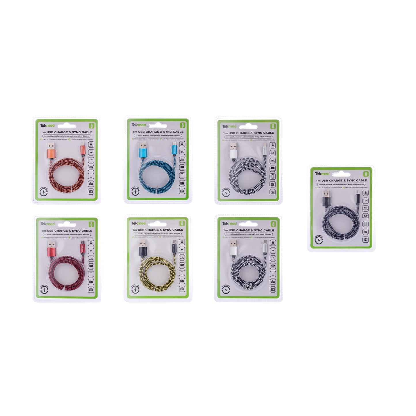TEKMEE CAVO DATI MICRO USB NYLON 1m-2A - 40430069