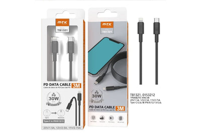 MOVTEK CAVO DATI TYPE-C to LIGHTNING NERO 3m 30W - TB1321
