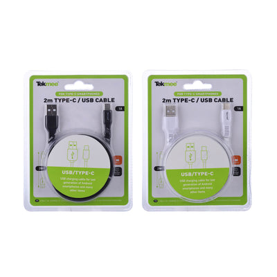 Tekmee cavo flat Type-C 2 metri per ricarica e trasferimento dati design piatto