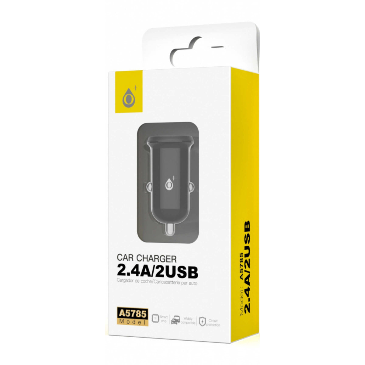 One Plus Caricatore Proteo da Auto Nero con 2 Porte USB - A5785