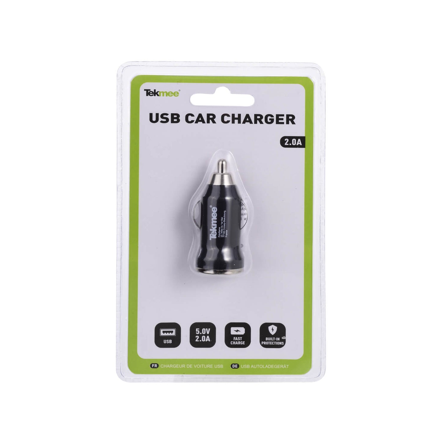 TEKMEE 2A - 1 USB CAR CHARGER BLACK - 40448231