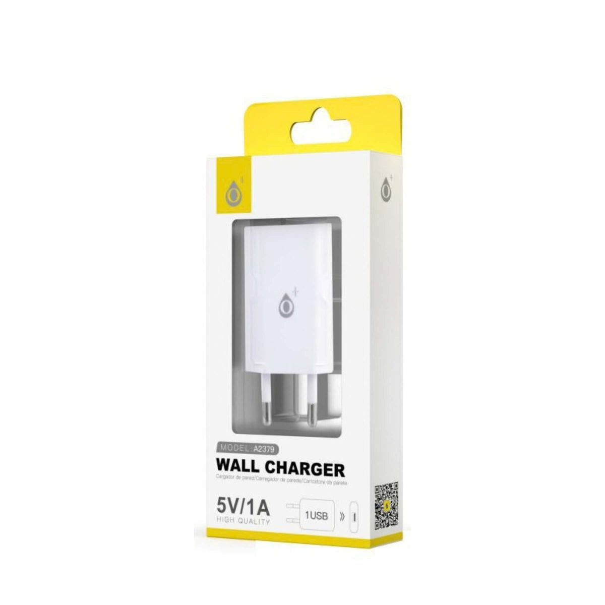 One Plus S.L. Caricabatterie USB da Parete 5W 1A con Porta USB-A Alimentatore per Smartphone Bianco - A2379