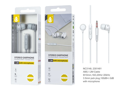 ONE PLUS AURICOLARI BIANCHI 1,2m CON MICROFONO - NC3148