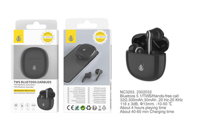 Auricolari TWS One Plus NC3203 Bluetooth 5.1 Touch Control neri