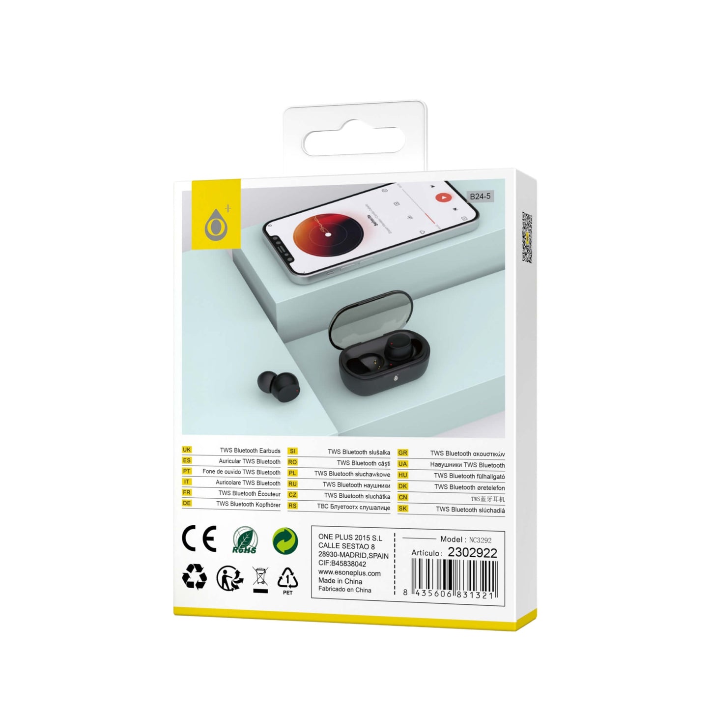 ONE PLUS AURICOLARI EARBUDS NERI TWS BLUETOOTH 5.4  - NC3292