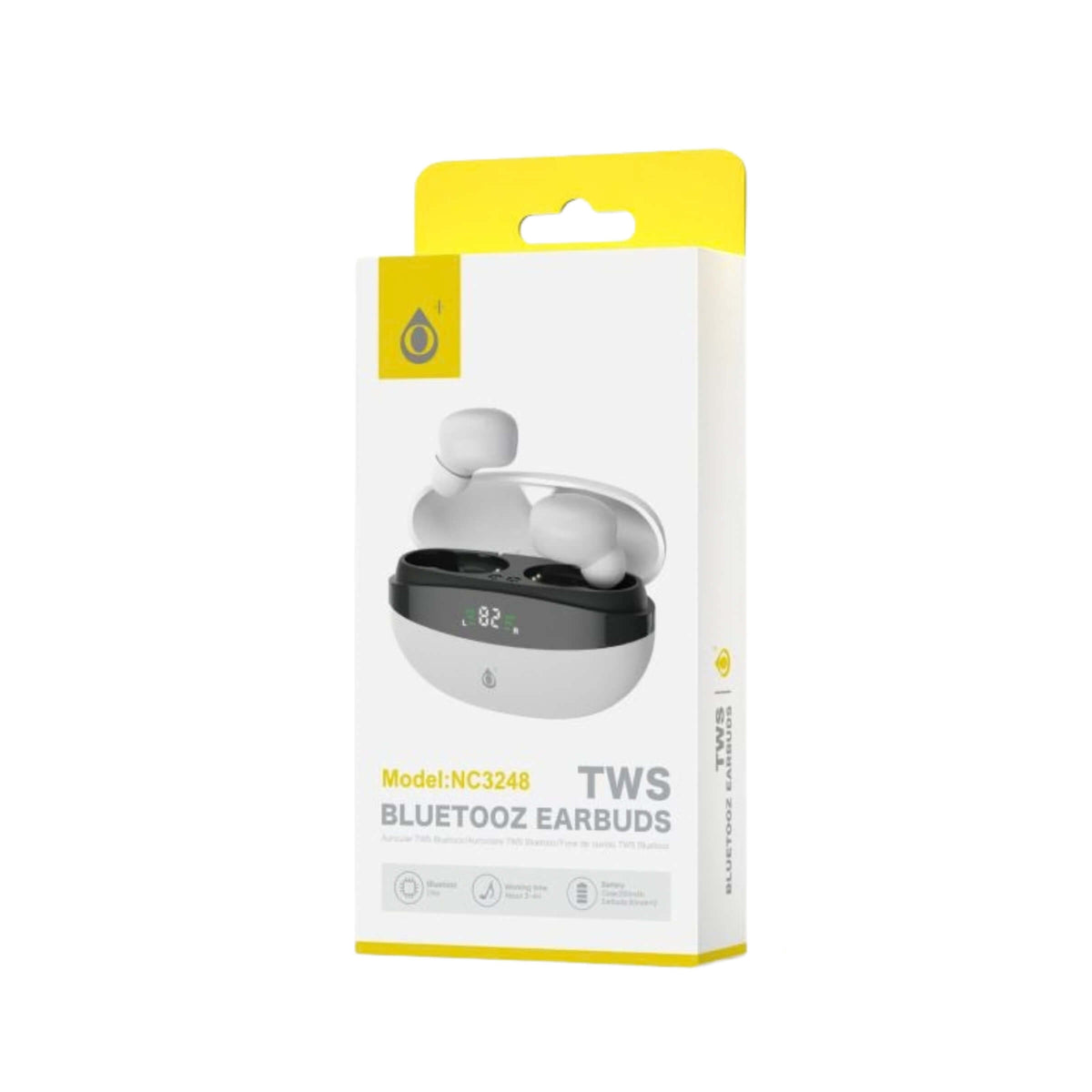 One Plus S.L. Auricolari Bluetooth 5.3 TWS con Custodia di Ricarica e Display LED Batteria Bianco - NC3248
