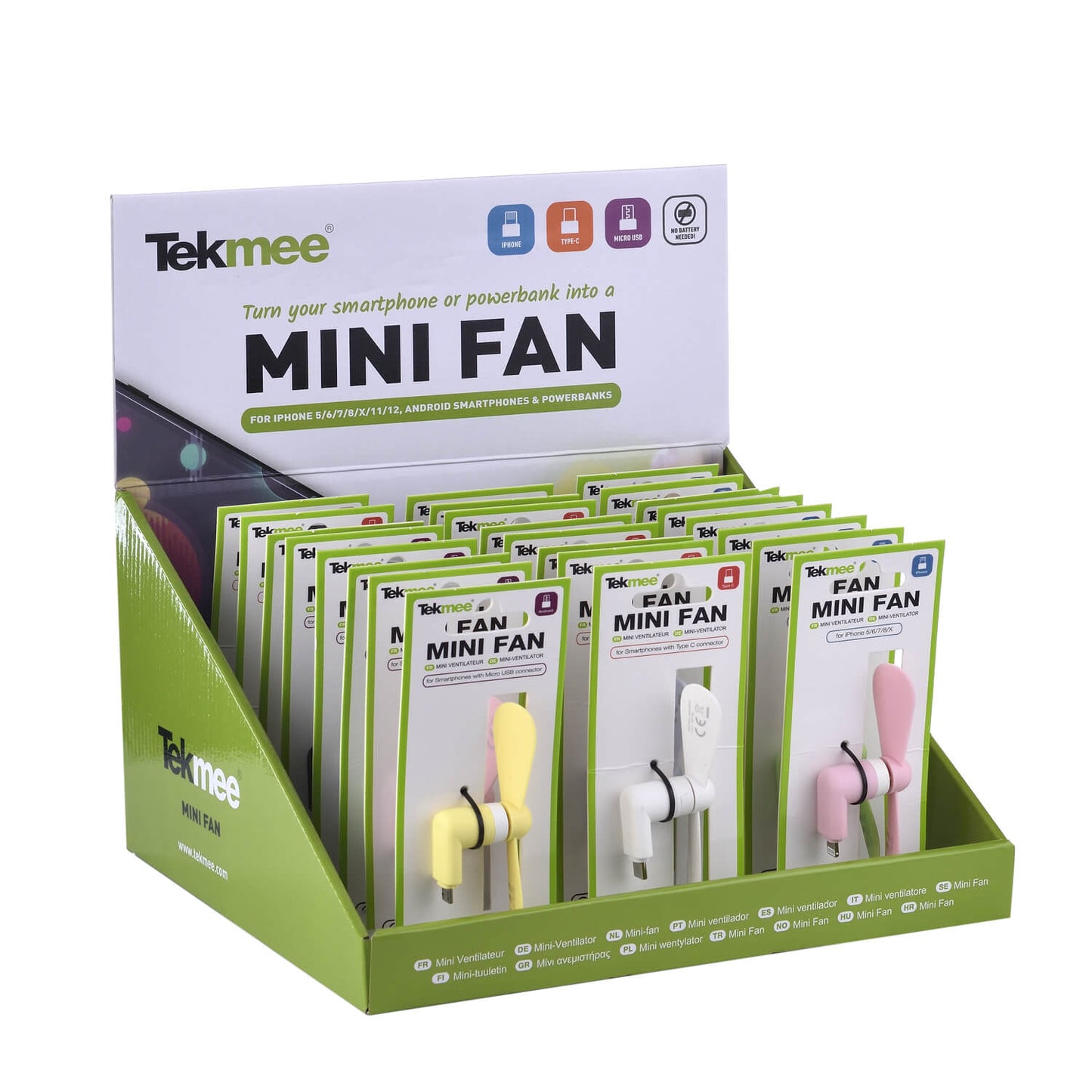 TEKMEE MINI FAN APPLE/ANDROID/TYPE C (12PZ)