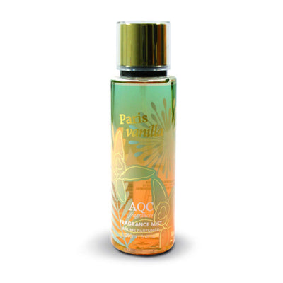 Flacone spray AQC Fragrances Body Mist Paris Vanilla 200ml, nebbia profumata alla vaniglia calda e avvolgente