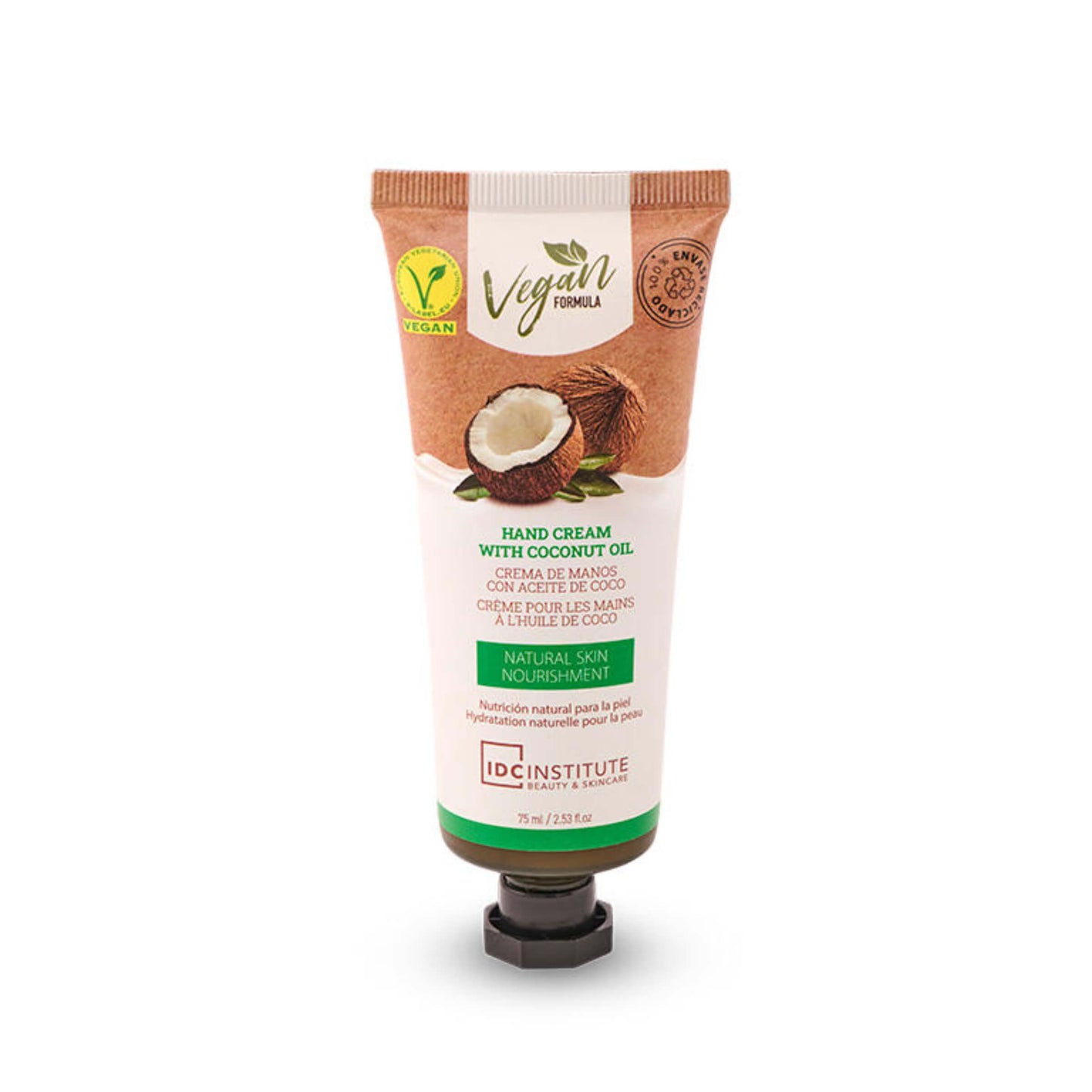 IDC Institute crema mani vegana olio cocco 75ml tubo compatto idratante