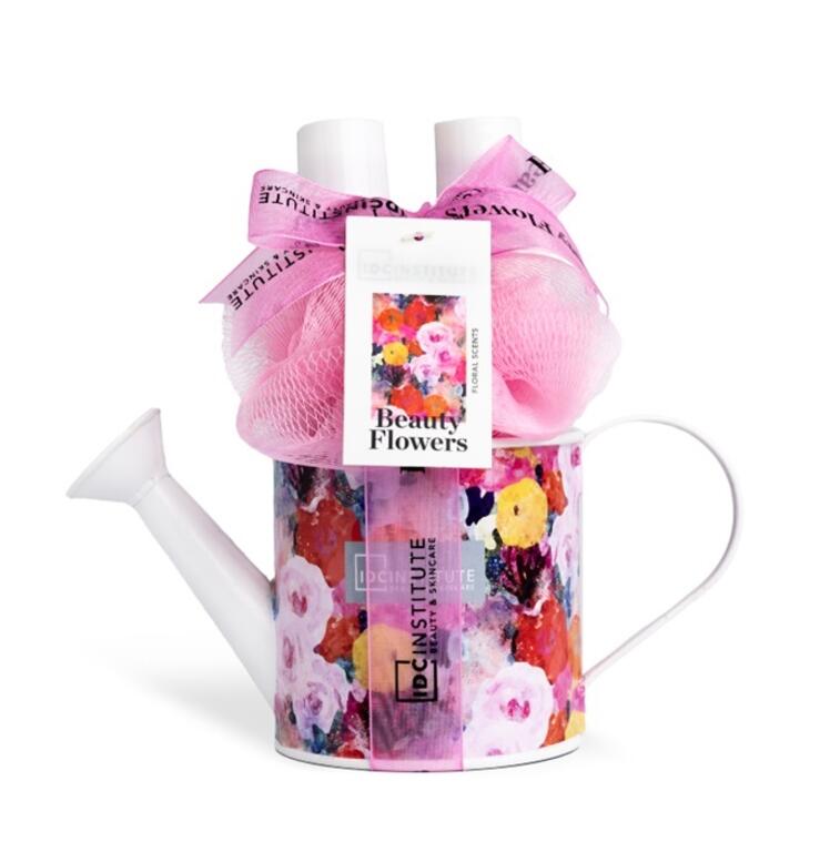 IDC Institute Beauty Flowers set 3 pezzi annaffiatoio decorato motivi floreali