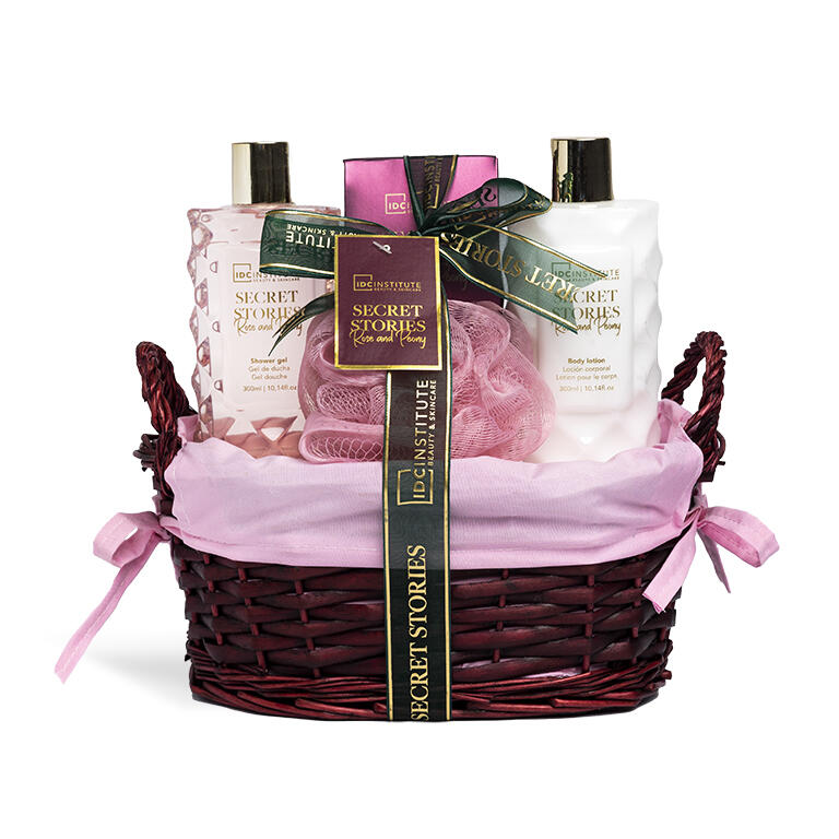IDC Institute Secret Stories 4 pezzi basket decorativo fragranza rosa peonia