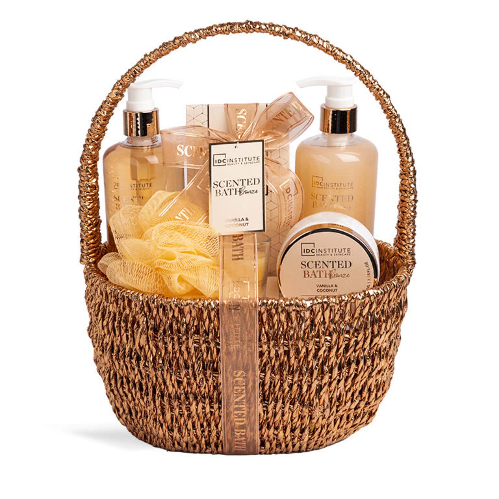 IDC Institute Scented Bath Bronze 6 pezzi basket vimini profumazione vaniglia cocco