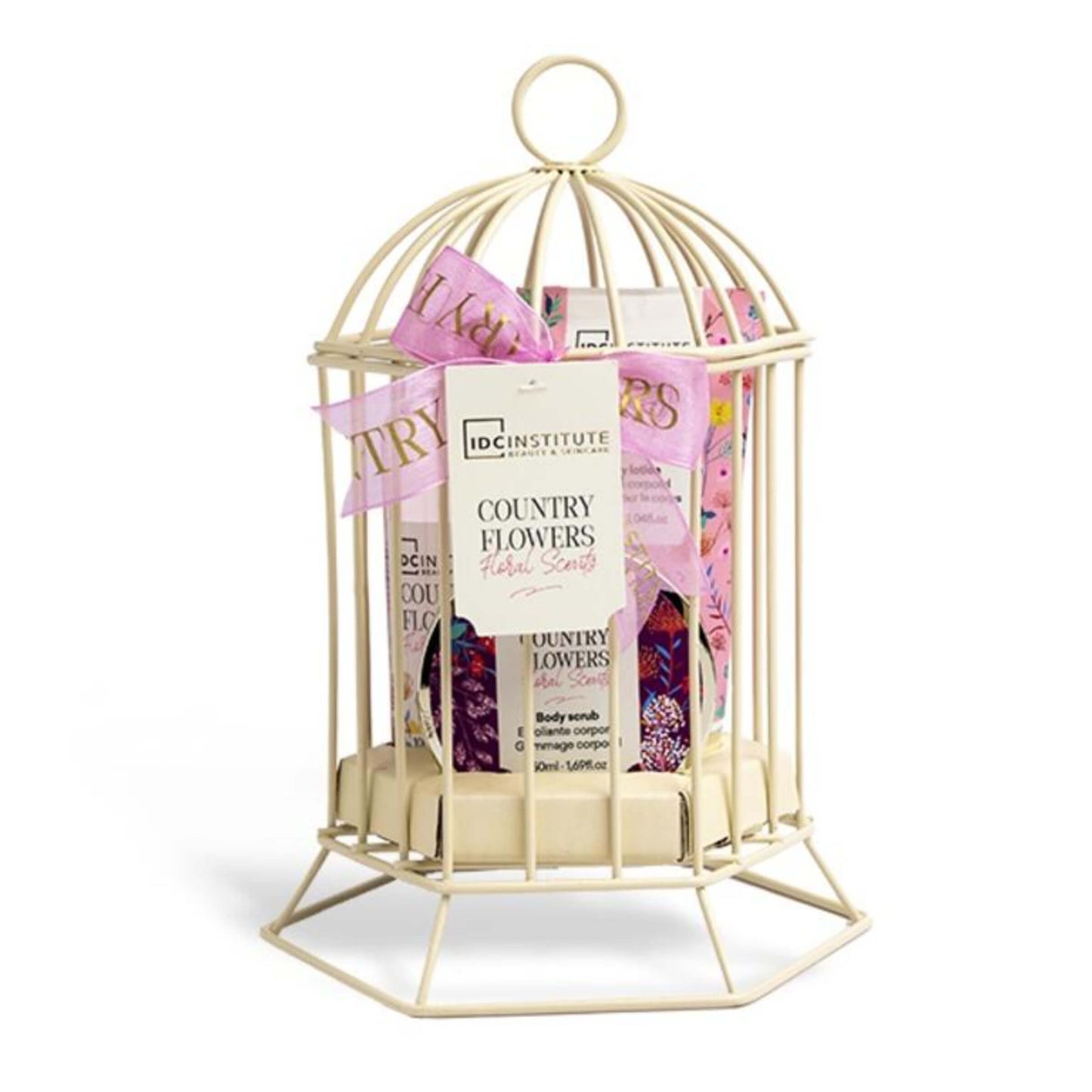 IDC Institute Country Flowers Birdcage set 3 pezzi confezione gabbia