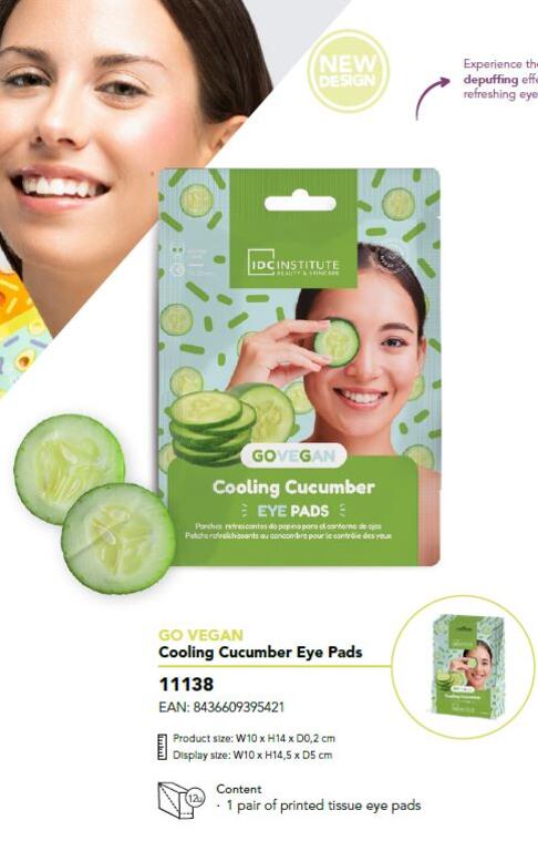 IDC Institute Cooling Cucumber Eye Pads Patch Contorno Occhi al Cetriolo Effetto Rinfrescante e Decongestionante - 11138