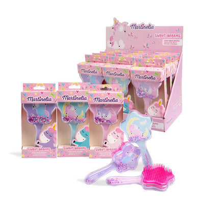 Spazzola capelli Martinelia Sweet Dreams Star unicorno con glitter 19,5 cm