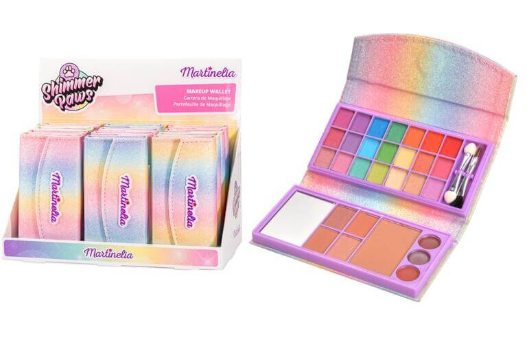 Pochette trucco Martinelia Shimmer Paws con glitter multicolore e specchietto