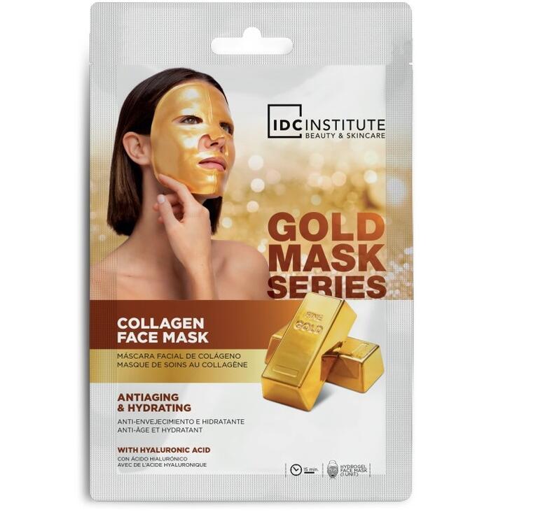IDC Institute Gold Mask Series Maschera Viso Hydrogel Collagene Anti Età e Idratante Acido Ialuronico 60g