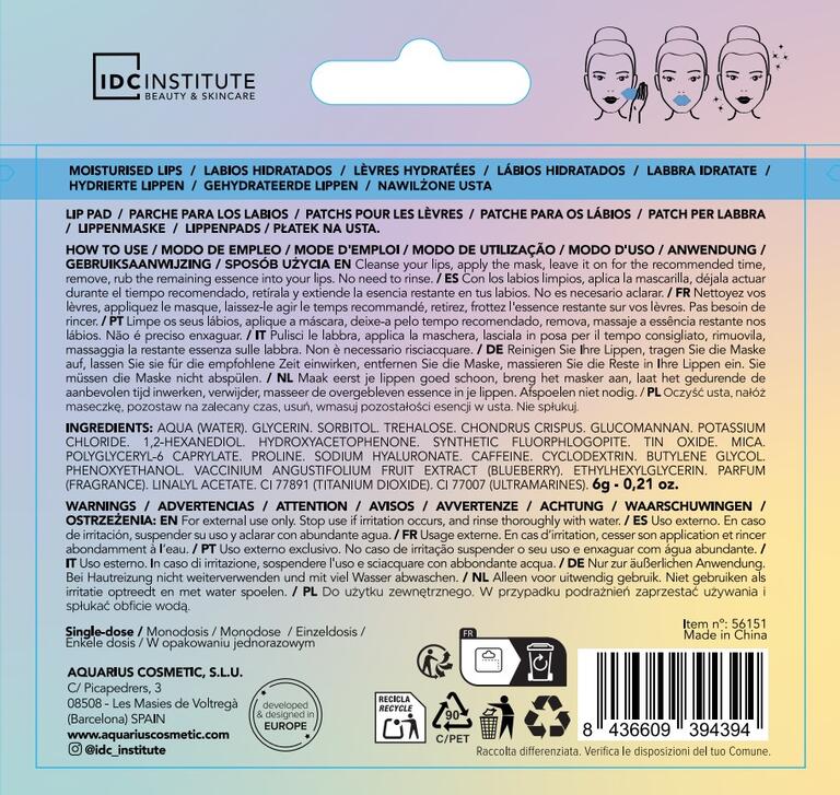 IDC Institute Glitter Hydrogel Lips Pad Blue 6 gr - 56151