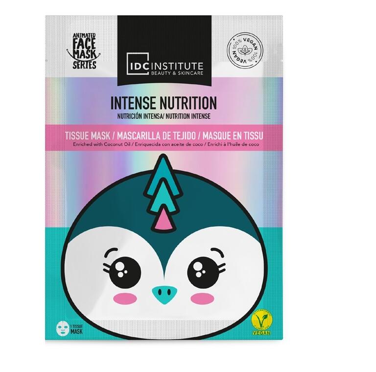 IDC Institute Maschera Viso Pinguino 24 g in Tessuto Vegana Nutrizione Intensa con Olio di Cocco - 77012