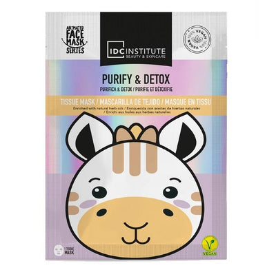 IDC Institute Maschera Viso Giraffa 24 g in Tessuto Vegana Purificante Detox con Oli Naturali