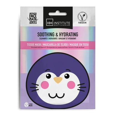 IDC Institute Maschera Viso 24 g in Tessuto Vegana Idratante e Lenitiva con Olio di Rosa - 77030