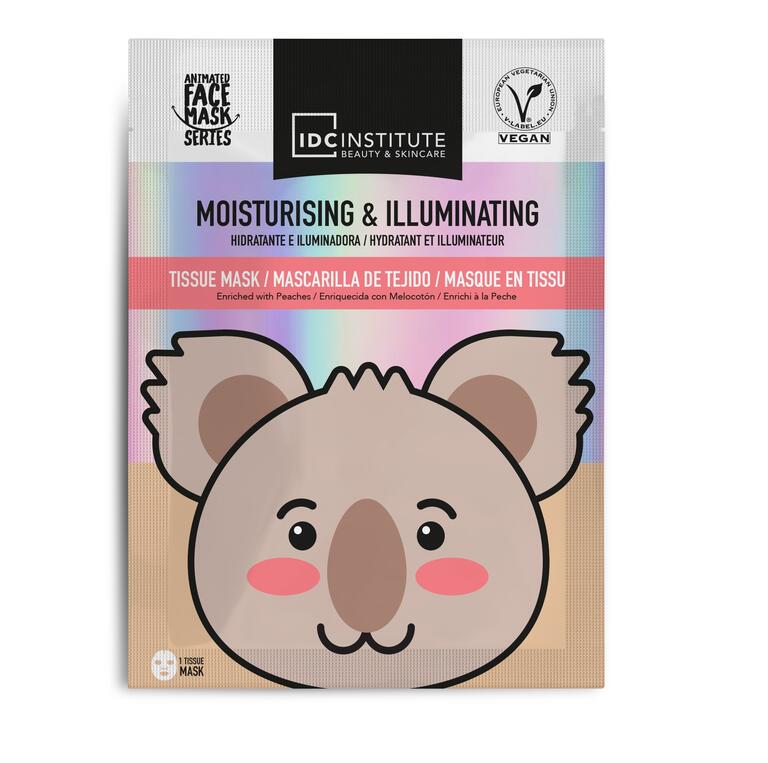 IDC Institute Maschera Viso Koala 24 g in Tessuto Vegana Idratante e Illuminante - 77031