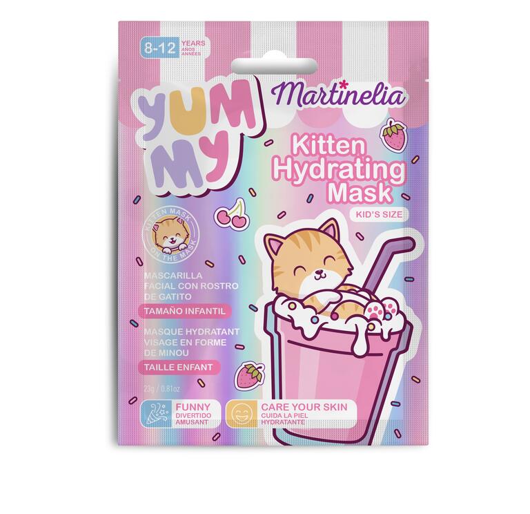 Martinelia Yummy Kitten Maschera Viso in Tessuto Gatto Idratante Bambine 8-12 Anni - 77040