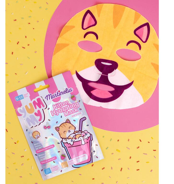 Martinelia Yummy Kitten Maschera Viso in Tessuto Gatto Idratante Bambine 8-12 Anni - 77040