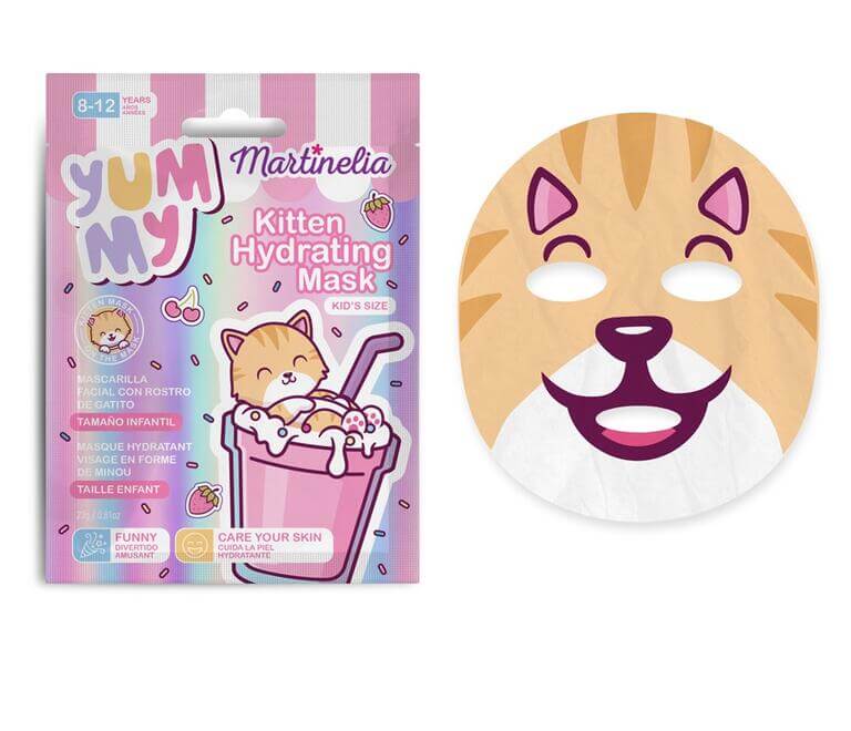 Martinelia Yummy Kitten tissue mask 23g design gatto bambini 8-12 anni idratante