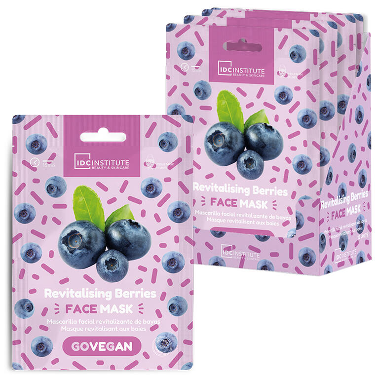 IDC Institute Maschera Viso in Tessuto Frutti Rossi Riparatrice Anti-Età 22g - 85102