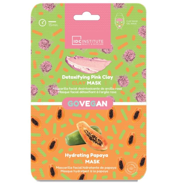 IDC Institute Skincare Essentials Duo Mask argilla rosa e papaya 12ml