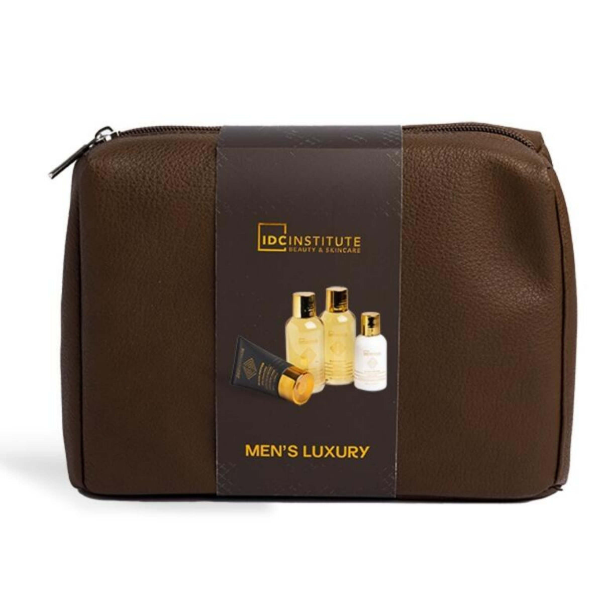 IDC Institute Set Men's Luxury con Bagnoschiuma, Shampoo, Dopobarba e Lozione Corpo in Elegante Trousse