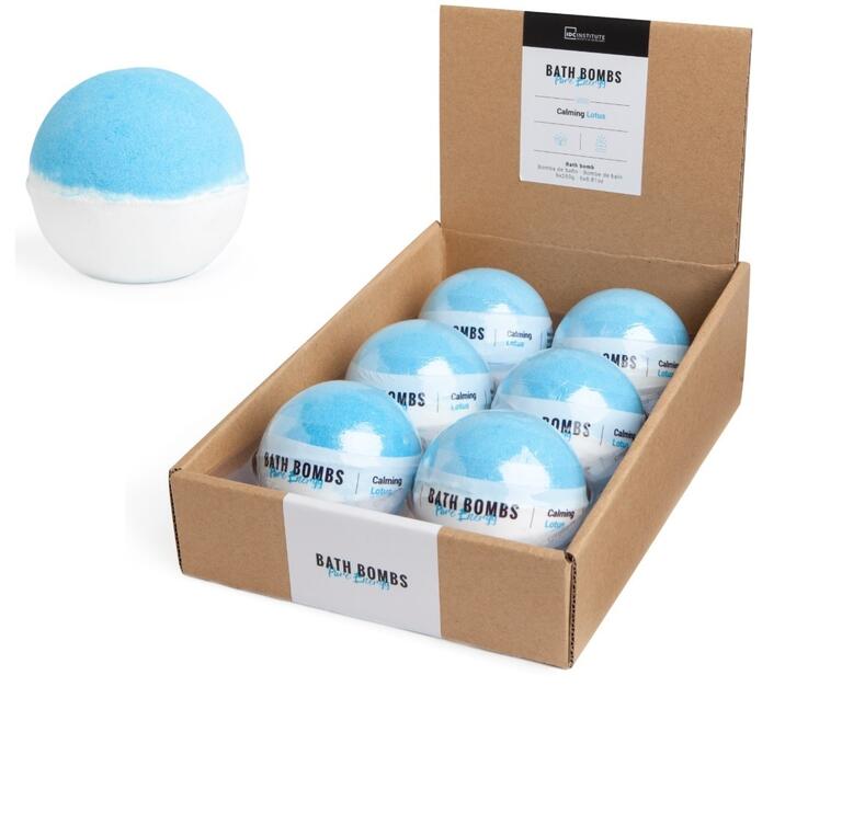 IDC Institute bomba da bagno loto 250g sfera effervescente fragranza fiorita
