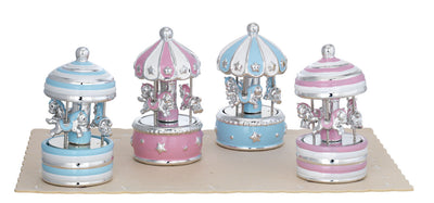 Bagutta Giostre Carillon Musicali con Luci Assortite 9x15 cm 4 pezzi con Espositore