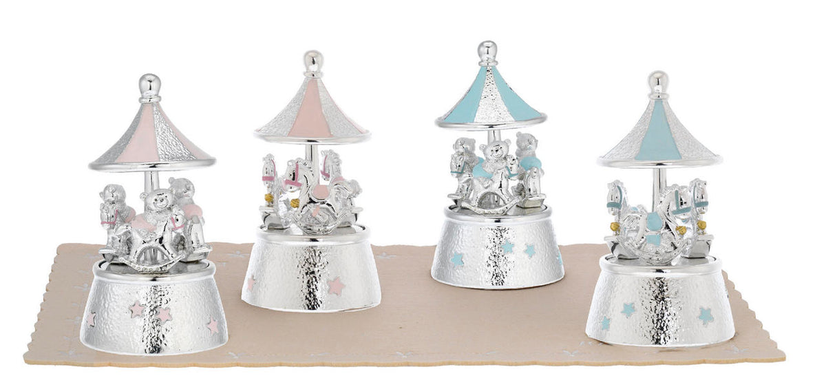 Bagutta Giostre Musicali con Cupola Conica Assortite 10x17 cm 4 pezzi con Espositore