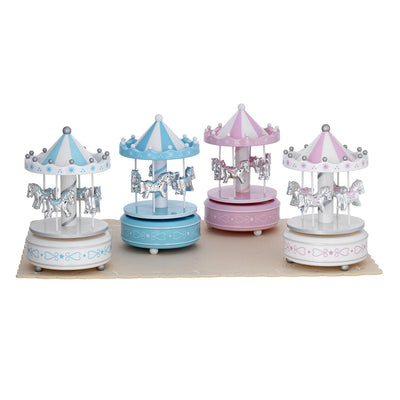 Bagutta Giostre Musicali in Acrilico con Cavalli Assortite 10x18 cm 4 pezzi con Espositore