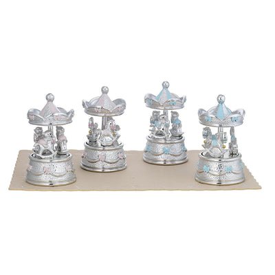 Bagutta Giostre Musicali con Cupola a Corona Assortite 10x17 cm 4 pezzi con Espositore