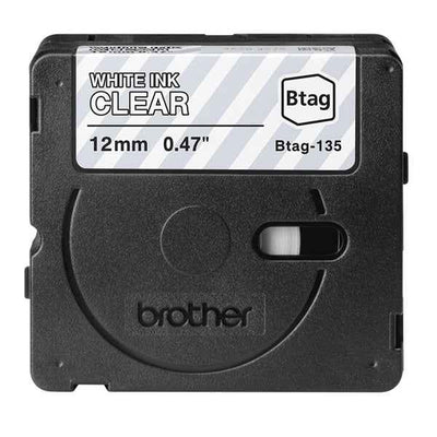 Brother - Nastro -  Bianco/Trasparente - BTAG135 - 12mm x 8mt