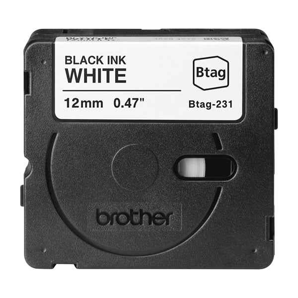 Brother - Nastro -  Nero/Bianco - BTAG231 - 12mm x 4mt