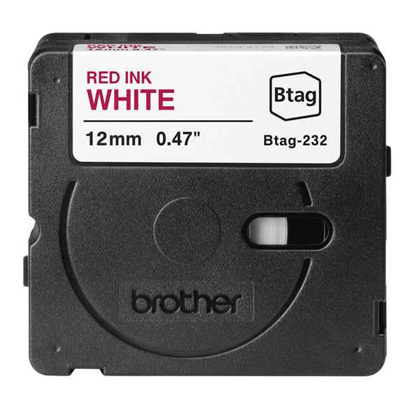 Brother - Nastro -  Rosso/Bianco - BTAG232 - 12mm x 4mt