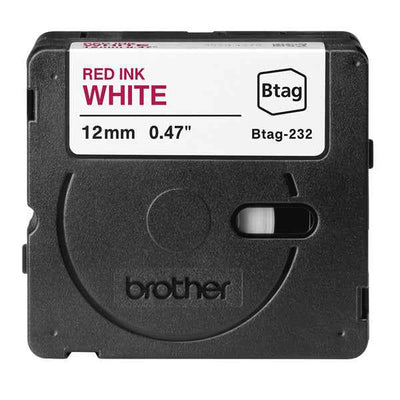 Brother - Nastro -  Rosso/Bianco - BTAG232 - 12mm x 4mt