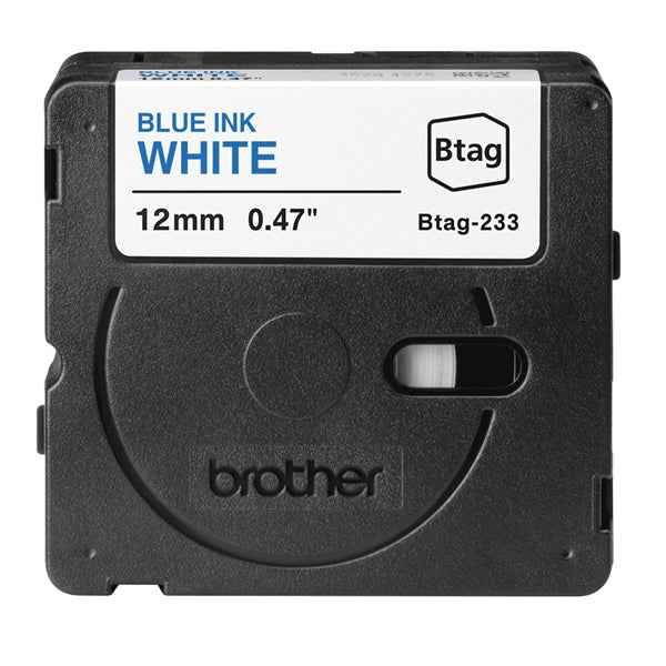 Brother - Nastro -  Blu/Bianco - BTAG233 - 12mm x 4mt
