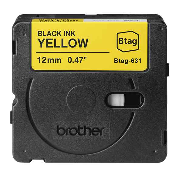 Brother - Nastro -  Nero/Giallo - BTAG631 - 12mm x 4mt