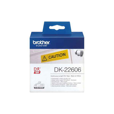 Brother - Nastro adesivo - in pellicola - Nero/Giallo -  62mm x 15,24mt - DK-22606
