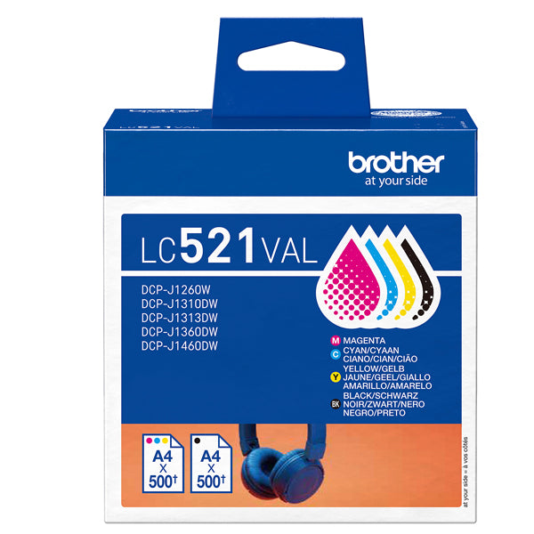Brother - Cartuccia - C/M/Y/K - LC521VAL - 500 pag