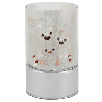 Bagutta Lampada LED in Vetro Famiglia di Orsetti Batterie Incluse 9x15 cm