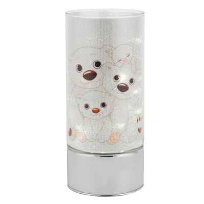 Bagutta Lampada LED in Vetro Famiglia di Orsetti Batterie Incluse 9x20 cm