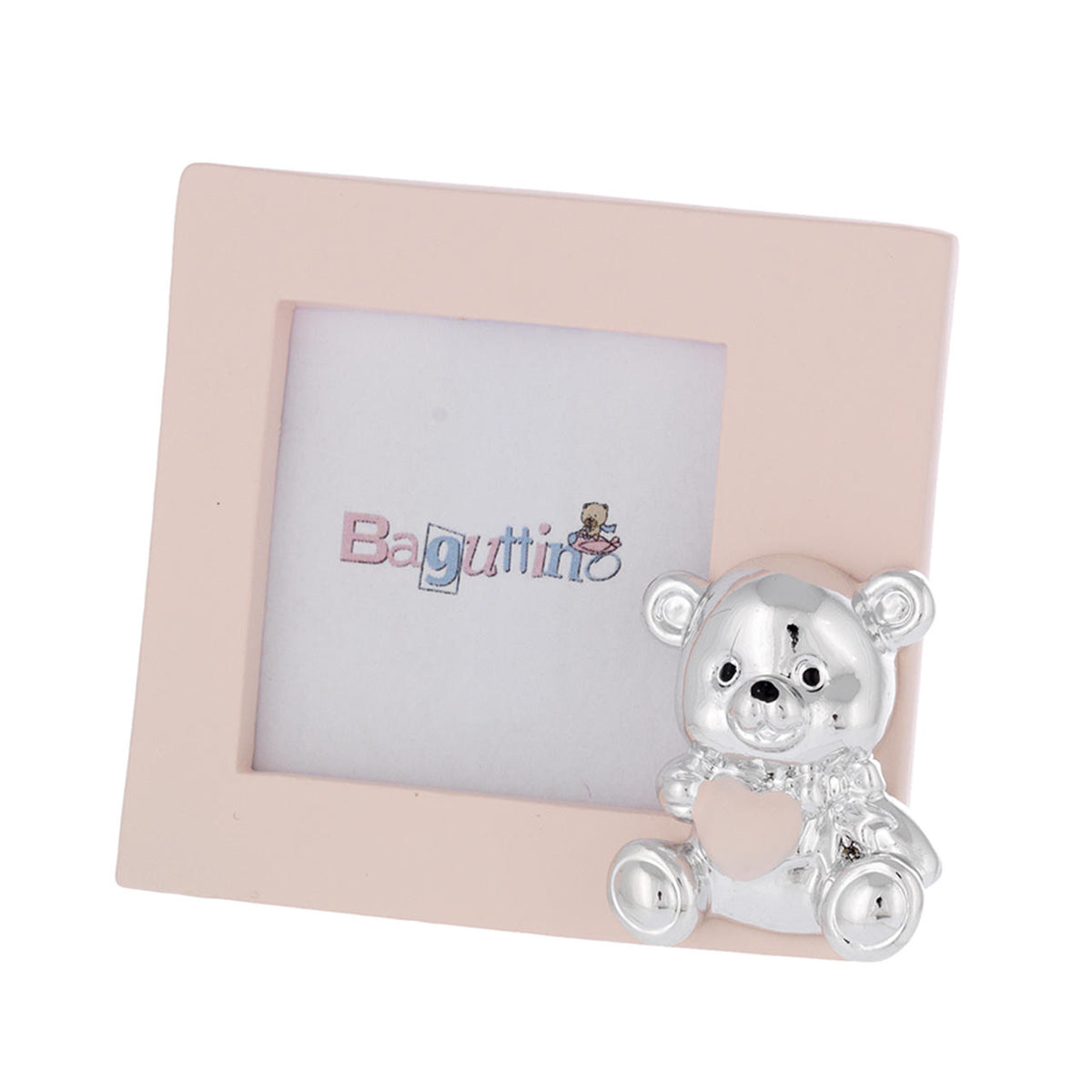 Bagutta Baguttino Portafoto Rosa con Orsetto Seduto Formato Piccolo